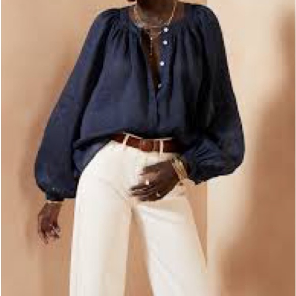 Banana Republic Blue Long Sleeve Blouse